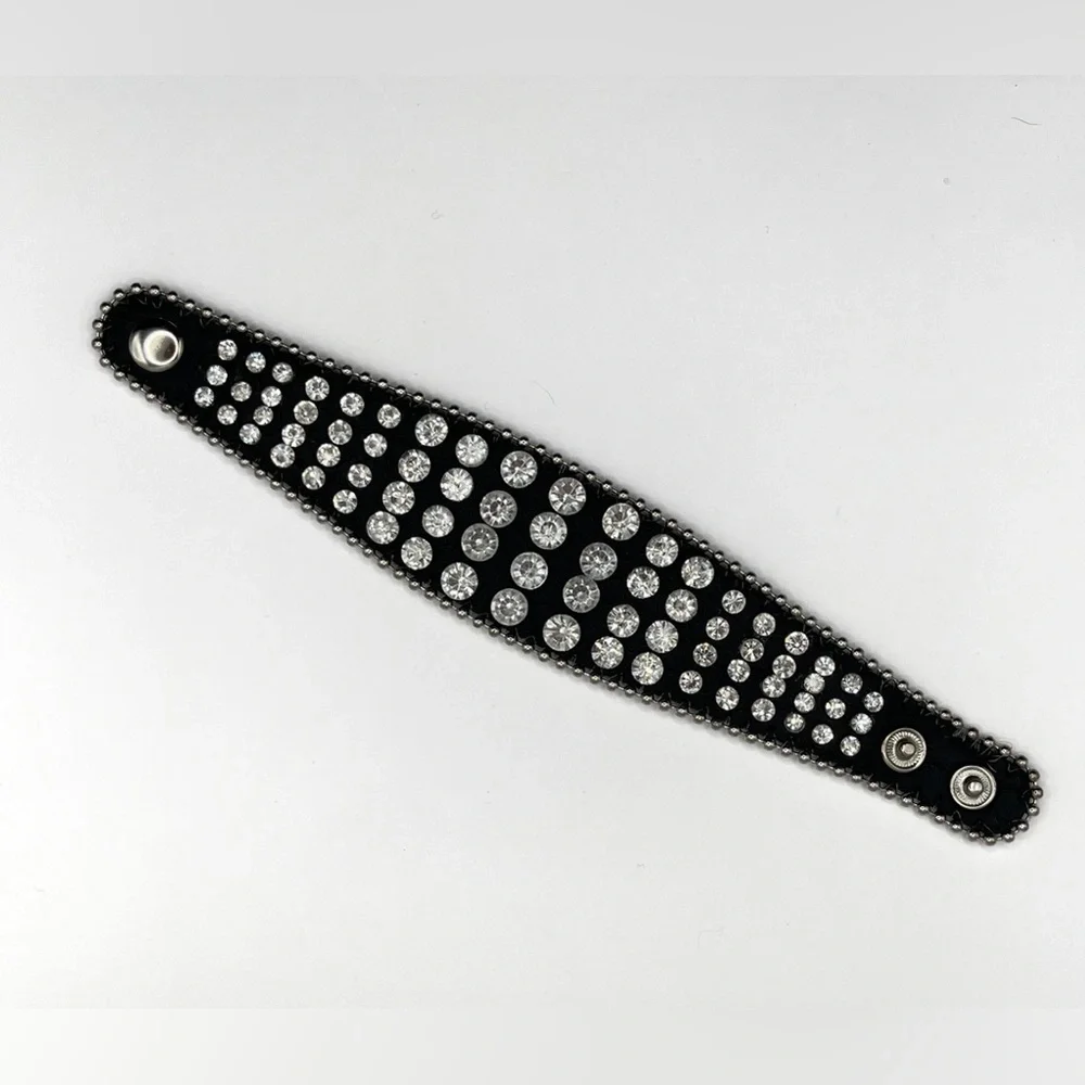 Rhinestone Encrusted Cuff Bracelet - Picture 2 of 10